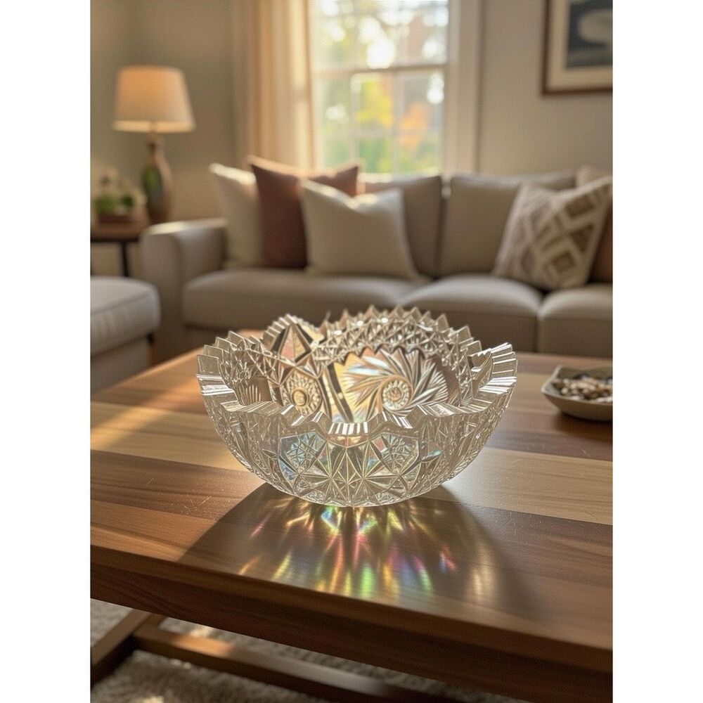 Vintage L E Smith Comet in the Stars Clear Iridescent Carnival Glass Bowl